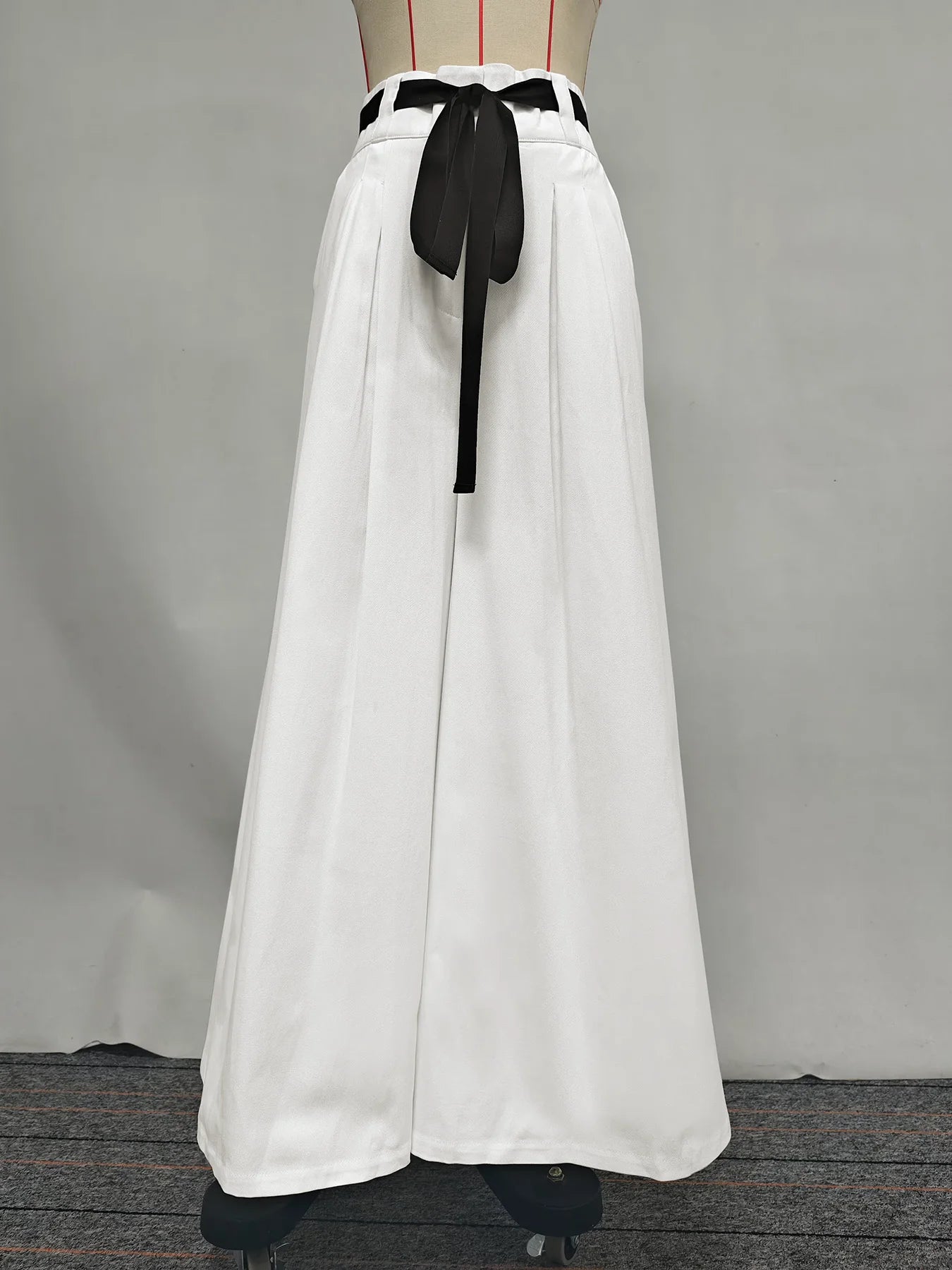 Fashion Y2K clothes Pants for Womens Pants autumn summer 2025 High Waisted Drawstring Pleated Women White Wide Leg Trousers
